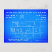 青パーソナライズされたプリントの移動通知、トレンディー ポストカード (正面)