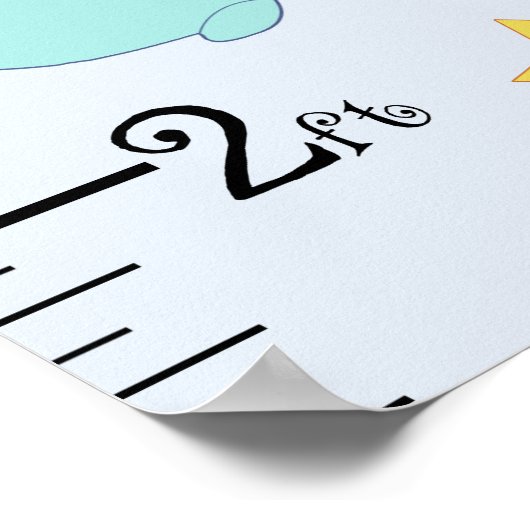 青パーソナライズされたラグーン/クジラ/魚の成長図 ポスター (角)