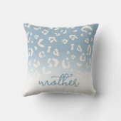 青パーソナライズされたレオパード柄のスクリプトマザー クッション (裏面)