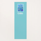 青パーソナライズされた万華鏡のように千変万化するパターン ヨガマット (裏面)