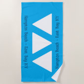 青パーソナライズされた三角形ビーチタオル» ビーチタオル (正面)