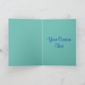 青パーソナライズされた人魚あいさつ誕生日カード カード (内部)