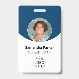 青パーソナライズされた写真、ロゴ、バーコード従業員 バッジ