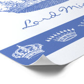 青パーソナライズされた冠 ポスター (角)