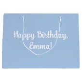 青パーソナライズされた大フランスの抱き枕 ラージペーパーバッグ (正面)