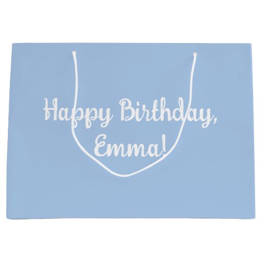 青パーソナライズされた大フランスの抱き枕 ラージペーパーバッグ (正面)