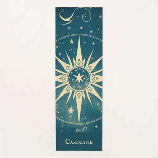 青パーソナライズされた天空ヨガマット ヨガマット (正面)