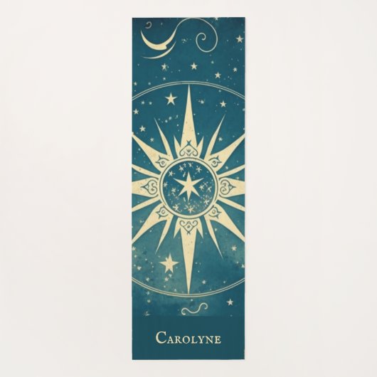 青パーソナライズされた天空ヨガマット ヨガマット (裏面)