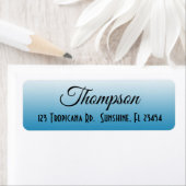 青パーソナライズされた差出人住所ラベル ラベル (インサイチュ)