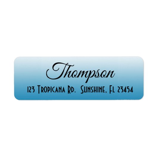 青パーソナライズされた差出人住所ラベル ラベル (正面)