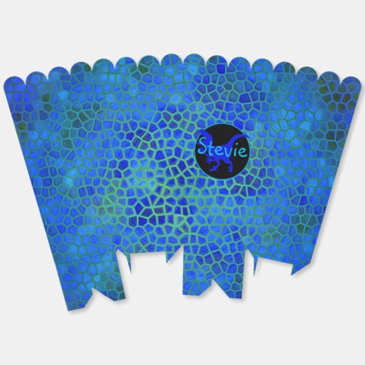 青パーソナライズされた恐竜の隠れ家 フェイバーボックス (見開き)