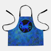 青パーソナライズされた恐竜ヒンドキッズプリントエプロン エプロン (正面)