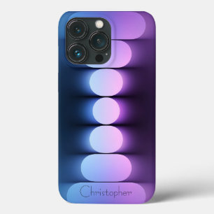 青パーソナライズされた放射状テクスチャiphone 15 iPhone 13 proケース