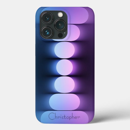青パーソナライズされた放射状テクスチャiphone 15 Case-Mate iPhoneケース (裏面)