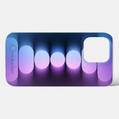 青パーソナライズされた放射状テクスチャiphone 15 Case-Mate iPhoneケース (裏面 (横))