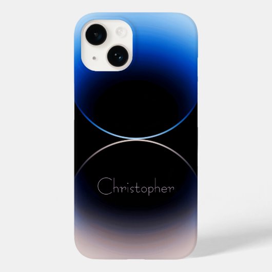 青パーソナライズされた放射状テクスチャiphone 15 Case-Mate iPhoneケース (裏面)