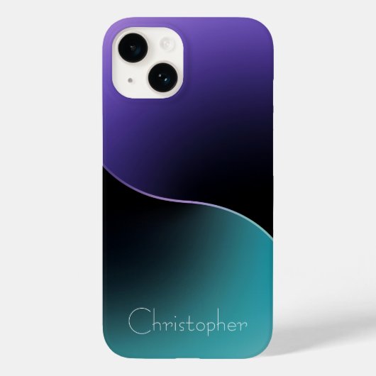 青パーソナライズされた放射状テクスチャiphone 15 Case-Mate iPhoneケース (裏面)