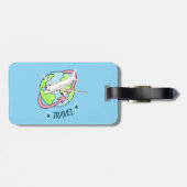 青パーソナライズされた旅行機荷物タグ ラゲッジタグ (裏面横)