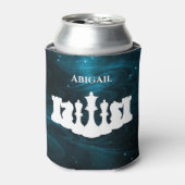青パーソナライズされた星雲チェス駒クイーン 缶クーラー (缶正面)