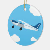 青パーソナライズされた機オーナメント セラミックオーナメント (左)