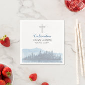 青パーソナライズされた水色の確認 スタンダードカクテルナプキン (インサイチュ)