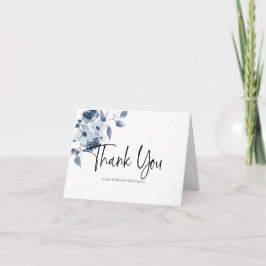 青パーソナライズされた水色サンキューカード サンキューカード