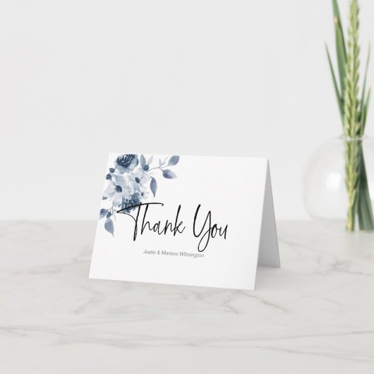 青パーソナライズされた水色サンキューカード サンキューカード (正面)