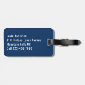 青パーソナライズされた海波 ラゲッジタグ (裏面横)