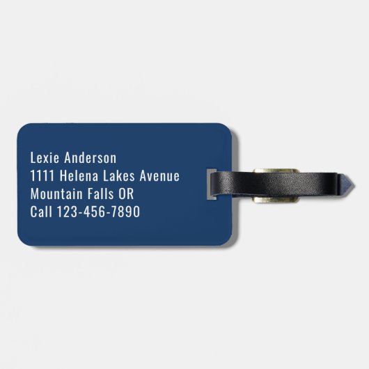 青パーソナライズされた海波 ラゲッジタグ (裏面横)