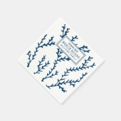 青パーソナライズされた海苔パターン – ビーチハウス スタンダードカクテルナプキン (角)