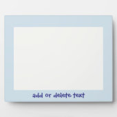 青パーソナライズされた淡い色のデザイン横向き写真 フォトプラーク (正面)