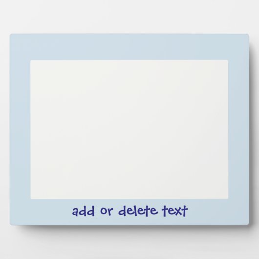 青パーソナライズされた淡い色のデザイン横向き写真 フォトプラーク (正面)