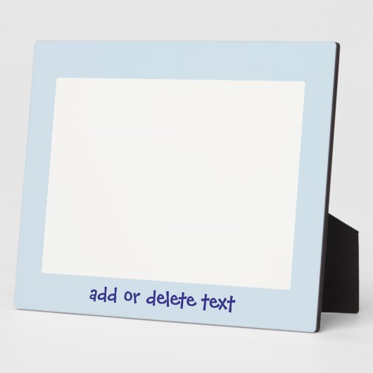 青パーソナライズされた淡い色のデザイン横向き写真 フォトプラーク (側面)