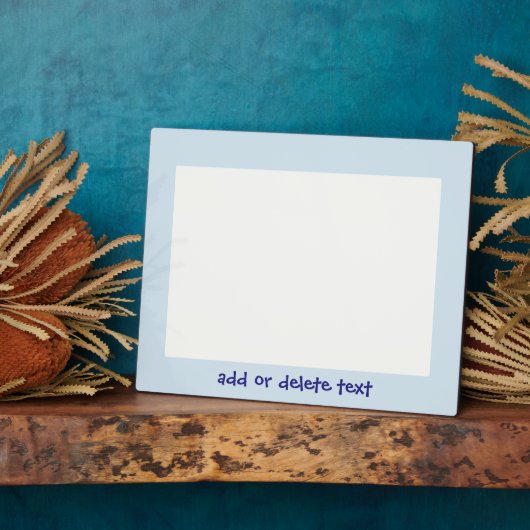 青パーソナライズされた淡い色のデザイン横向き写真 フォトプラーク (側面)