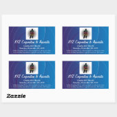 青パーソナライズされた渦巻き水瓶ラベル 長方形シール (シート)