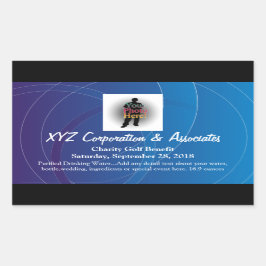 青パーソナライズされた渦巻き水瓶ラベル 長方形シール