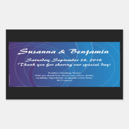 青パーソナライズされた渦巻き水瓶ラベル 長方形シール