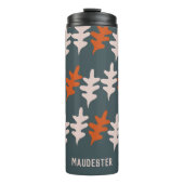 青パーソナライズされた灰色オレンジ抽象芸術アートパターン タンブラー (正面)