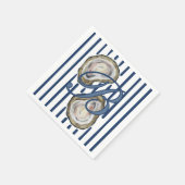 青パーソナライズされた牡蠣の貝殻 スタンダードカクテルナプキン (角)