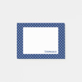 青パーソナライズされた王室の水玉模様 ポストイット (正面)