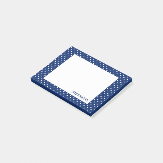 青パーソナライズされた王室の水玉模様 ポストイット (アングル)