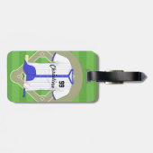 青パーソナライズされた球 ラゲッジタグ (裏面横)