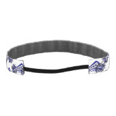 青パーソナライズされた白と黒のチアリーダー アスレチックヘッドバンド (裏面)