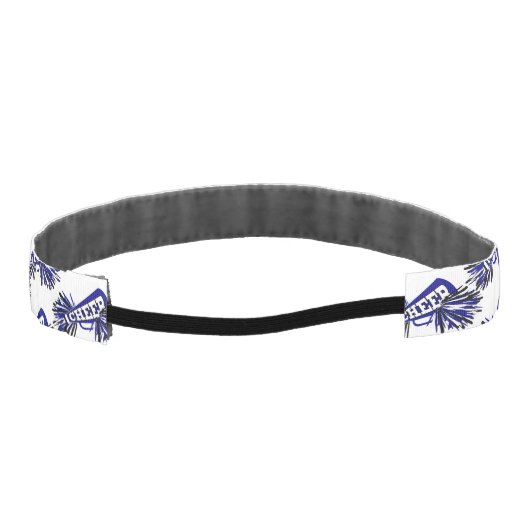 青パーソナライズされた白と黒のチアリーダー アスレチックヘッドバンド (裏面)