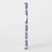 青パーソナライズされた白の航海のいかり Case-Mate iPhoneケース (裏面/右)