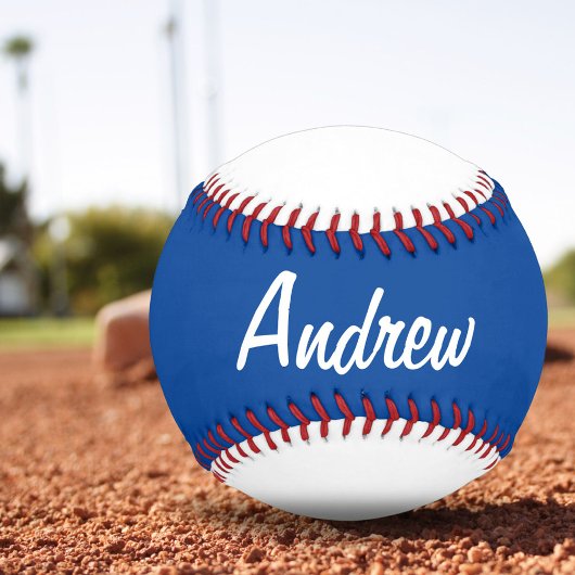 青パーソナライズされた白の野球場 野球ボール