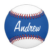 青パーソナライズされた白の野球場 野球ボール (正面)