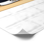 青パーソナライズされた白アイスホッケージャージー ポスター (角)