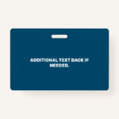 青パーソナライズされた白サービスドッグフォトIDバッジ バッジ (裏面)