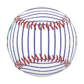 青パーソナライズされた白ベースボールスターデザイン 野球ボール (正面)
